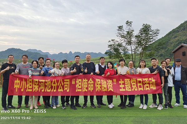 中小擔(dān)保河池分公司黨支部開展“擔(dān)使命 保融資”主題黨日活動(dòng)